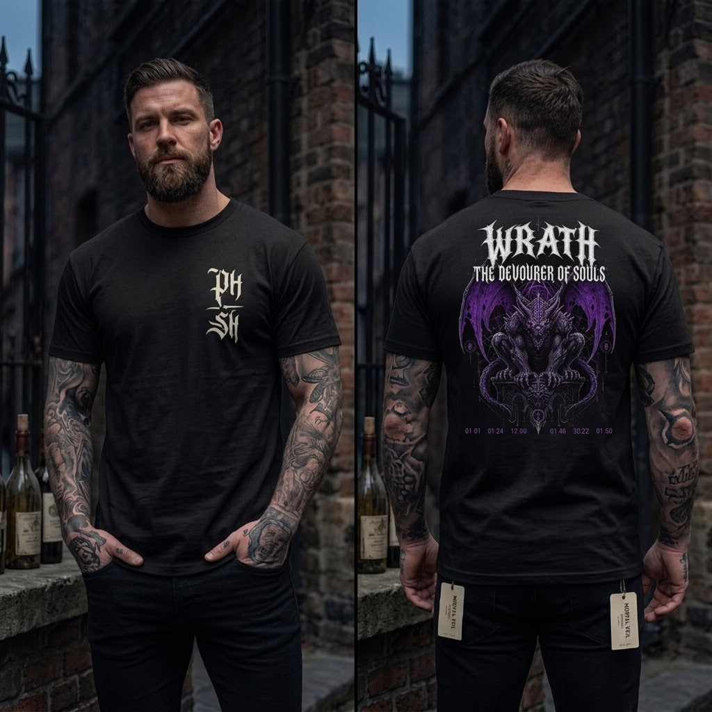 Unisex Garment-Dyed Heavyweight T-Shirt – "Wrath: The Devourer of Souls"