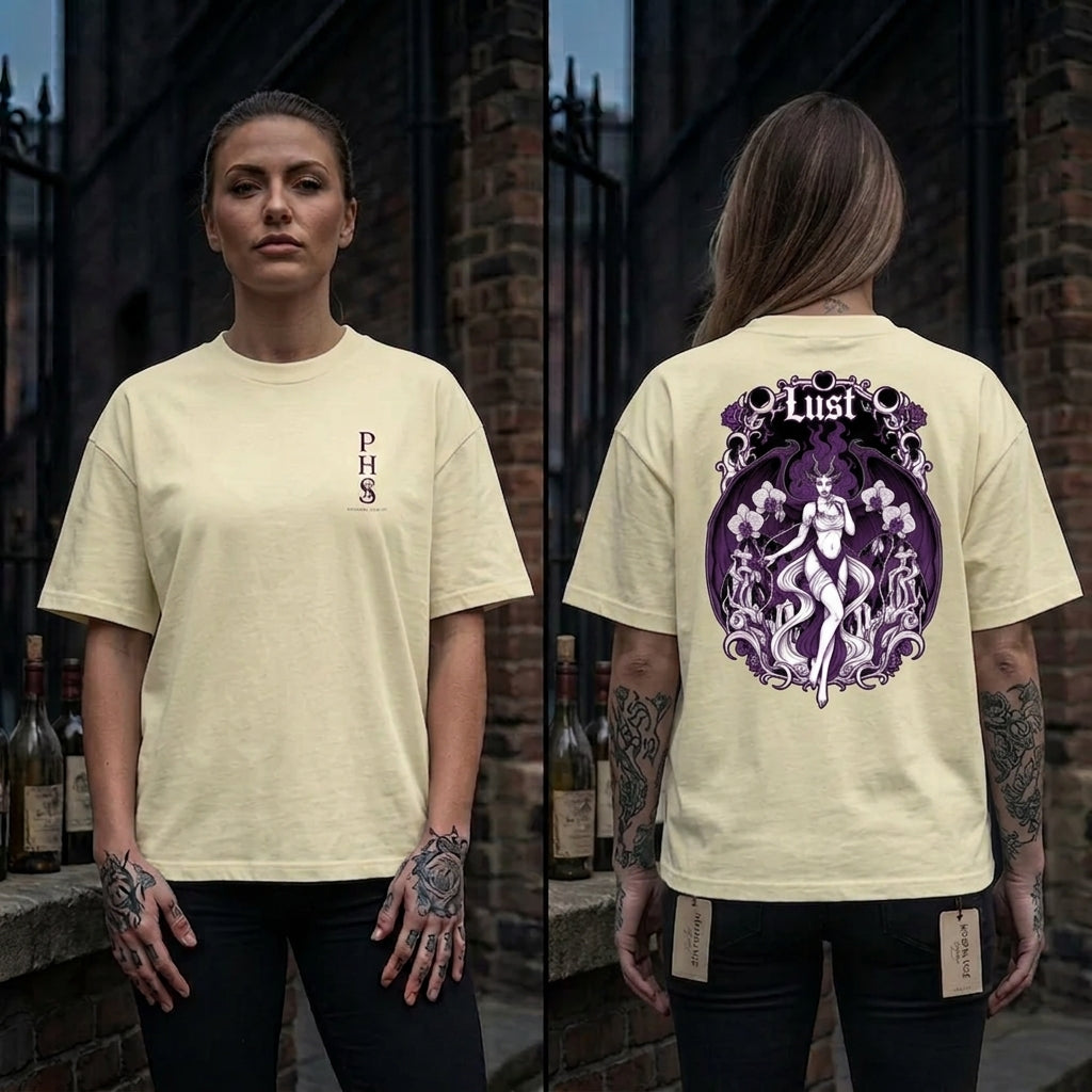 Women's Heavyweight Garment Dye Tee – "Lust" (Bella + Canvas 6110GD)
